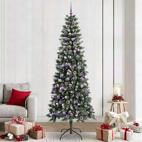 Vidaxl kunstkerstboom met 300 led groen 240 cm pvc en plastic en staal
