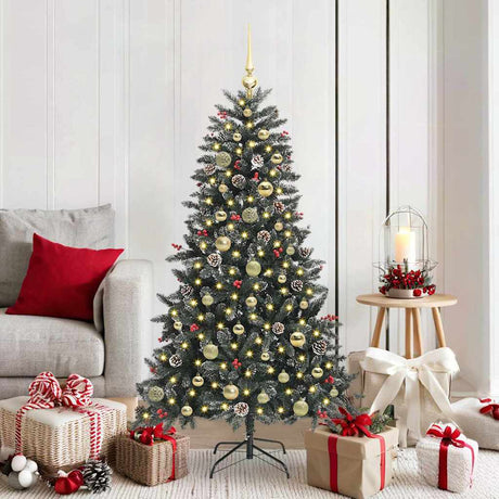 Vidaxl kunstkerstboom met 150 led groen 150 cm pvc en plastic en staal