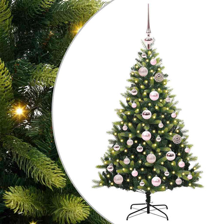 Vidaxl kunstkerstboom met scharnier 150 leds groen 120 cm pvc en pe