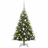 Vidaxl kunstkerstboom met scharnier 150 leds groen 120 cm pvc en pe