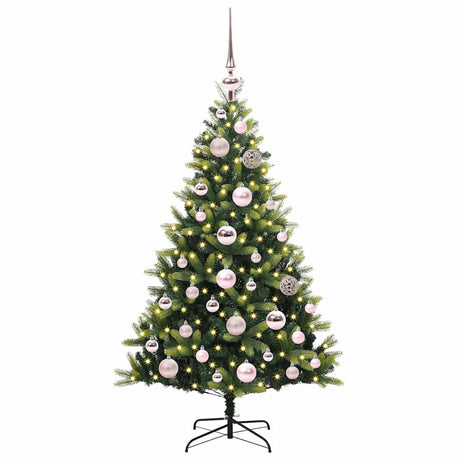Vidaxl kunstkerstboom met scharnier 150 leds groen 120 cm pvc en pe