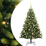 Vidaxl kunstkerstboom met scharnier 150 leds groen 120 cm pvc en pe