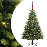 Vidaxl kunstkerstboom met scharnier 150 leds groen 120 cm pvc en pe