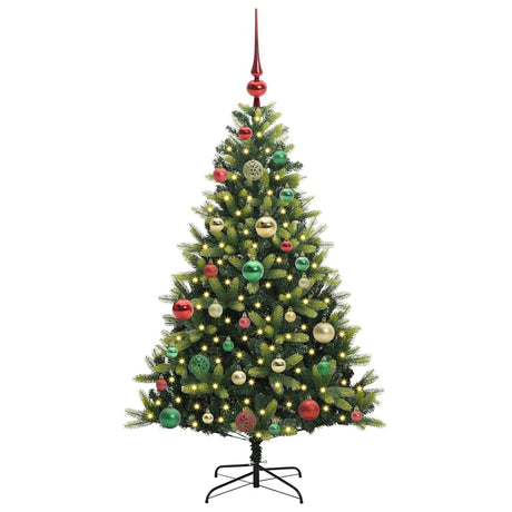 Vidaxl kunstkerstboom met scharnier 150 leds groen 120 cm pvc en pe