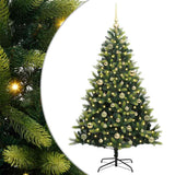 Vidaxl kunstkerstboom met scharnier 150 leds groen 150 cm pvc en pe