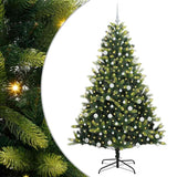 Vidaxl kunstkerstboom met scharnier 300 leds groen 180 cm pvc en pe