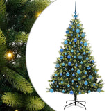 Vidaxl kunstkerstboom met scharnier 300 leds groen 180 cm pvc en pe