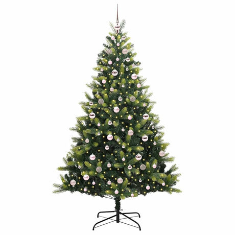 Vidaxl kunstkerstboom met scharnier 300 leds groen 210 cm pvc en pe