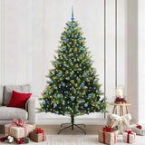 Vidaxl kunstkerstboom met scharnier 300 leds groen 210 cm pvc en pe