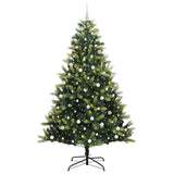 Vidaxl kunstkerstboom met scharnier 300 leds groen 240 cm pvc en pe