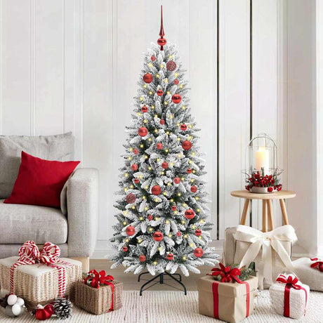 Vidaxl kunstkerstboom wit 150 cm pvc en plastic en staal en pe