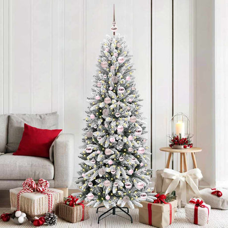 Vidaxl kunstkerstboom wit 180 cm pvc en plastic en staal en pe