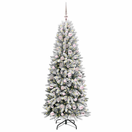Vidaxl kunstkerstboom wit 180 cm pvc en plastic en staal en pe