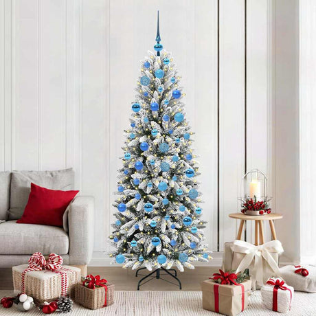 Vidaxl kunstkerstboom wit 180 cm pvc en plastic en staal en pe