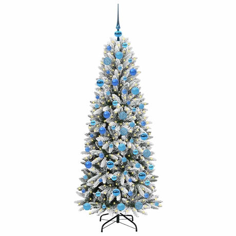 Vidaxl kunstkerstboom wit 180 cm pvc en plastic en staal en pe
