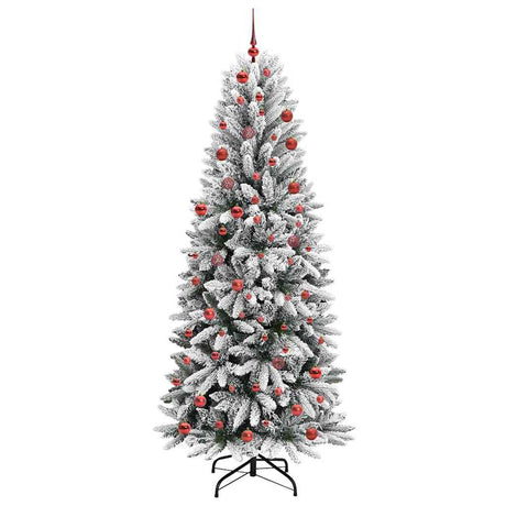 Vidaxl kunstkerstboom wit 210 cm pvc en plastic en staal en pe