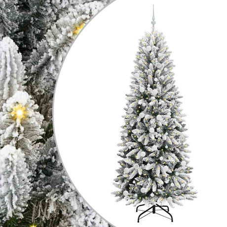 Vidaxl kunstkerstboom wit 210 cm pvc en plastic en staal en pe
