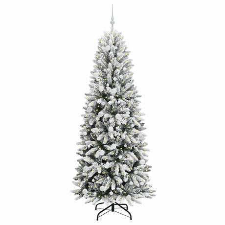 Vidaxl kunstkerstboom wit 210 cm pvc en plastic en staal en pe