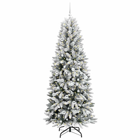 Vidaxl kunstkerstboom wit 210 cm pvc en plastic en staal en pe