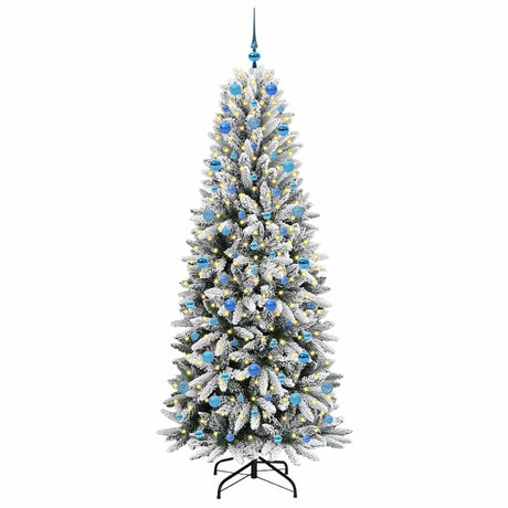 Vidaxl kunstkerstboom wit 210 cm pvc en plastic en staal en pe