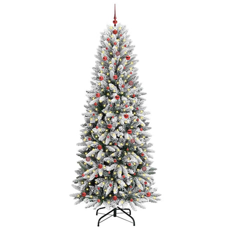Vidaxl kunstkerstboom wit 240 cm pvc en plastic en staal en pe