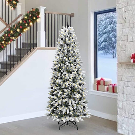 Vidaxl kunstkerstboom wit 240 cm pvc en plastic en staal en pe
