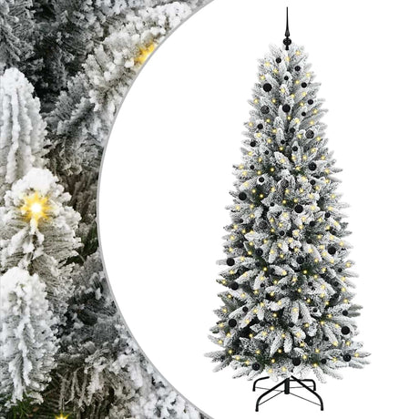 Vidaxl kunstkerstboom wit 240 cm pvc en plastic en staal en pe