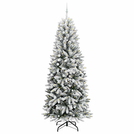 Vidaxl kunstkerstboom wit 240 cm pvc en plastic en staal en pe