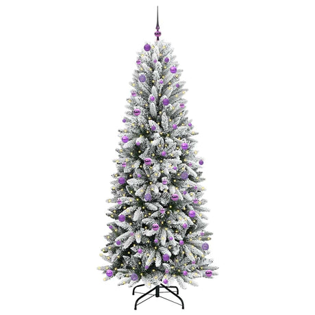 Vidaxl kunstkerstboom wit 240 cm pvc en plastic en staal en pe