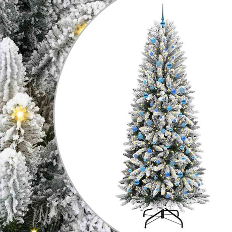 Vidaxl kunstkerstboom wit 240 cm pvc en plastic en staal en pe
