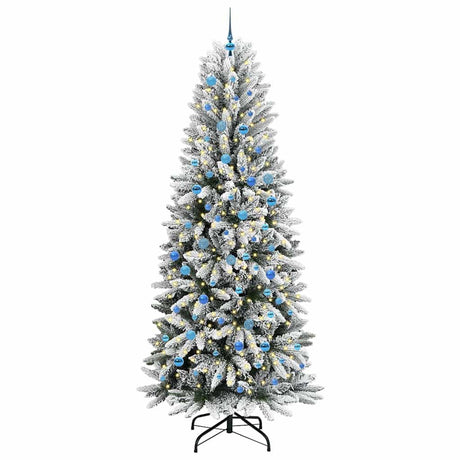 Vidaxl kunstkerstboom wit 240 cm pvc en plastic en staal en pe