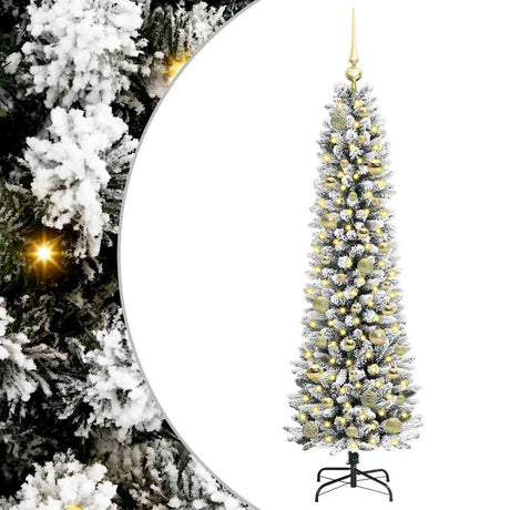 Vidaxl kunstkerstboom met 150 led wit 150 cm pvc en metaal en plastic