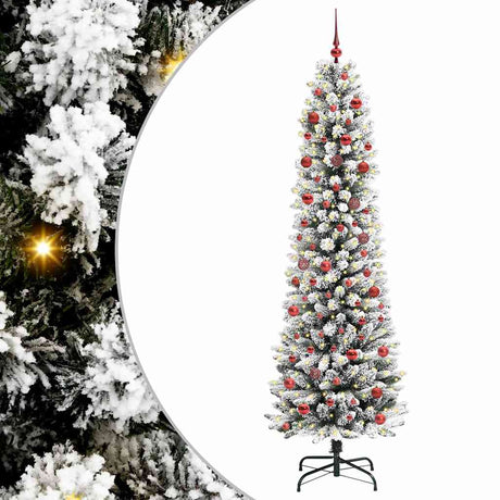 Vidaxl kunstkerstboom met 300 led wit 210 cm pvc en metaal en plastic
