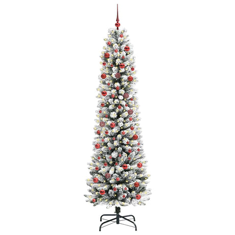 Vidaxl kunstkerstboom met 300 led wit 210 cm pvc en metaal en plastic
