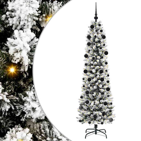 Vidaxl kunstkerstboom met 300 led wit 210 cm pvc en metaal en plastic