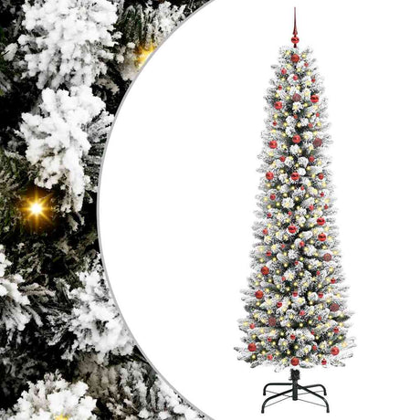 Vidaxl kunstkerstboom met 300 led wit 240 cm pvc en metaal en plastic