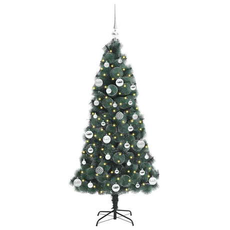 Vidaxl kunstmatige voorverlichte kerstboom met ballenset groen 150 cm