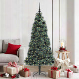 Vidaxl kunst kerstboom met verlichting en bal set groen 180 cm pet