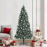 Vidaxl kunstmatige voorverlichte kerstboom met ballenset groen 210 cm
