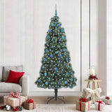 Vidaxl kunstmatige voorverlichte kerstboom met ballenset groen 210 cm