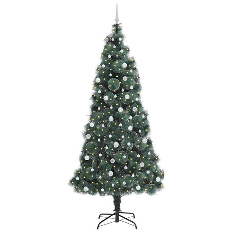 Vidaxl kunstkerstboom met voorverlichting en ballenset groen 240 cm