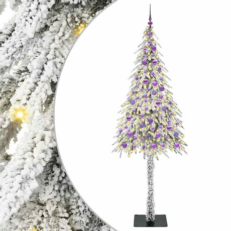 Vidaxl kerstboom met 300 led met standaard wit 210 cm pe en staal