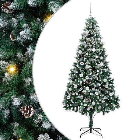 Vidaxl kunstkerstboom groen 210 cm pvc en staal en kunststof