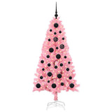 Vidaxl kerstboom met 150 led met standaard roze 150 cm pvc
