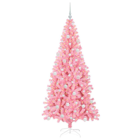 Vidaxl kerstboom met 300 led met standaard roze 180 cm pvc