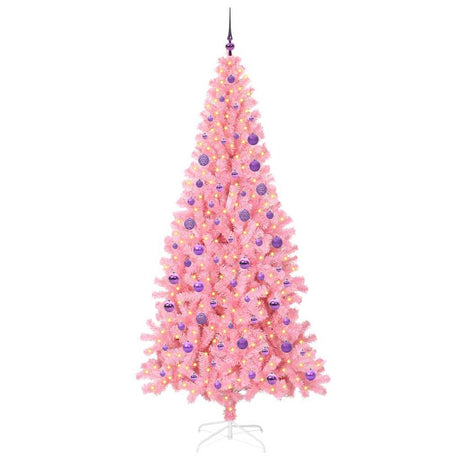 Vidaxl kerstboom met 300 led met standaard roze 180 cm pvc