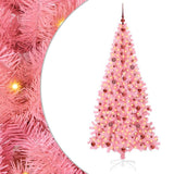 Vidaxl kerstboom met 300 led met standaard roze 210 cm pvc