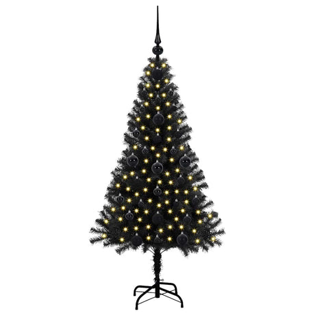 Vidaxl kerstboom met 150 led met standaard zwart 120 cm pvc