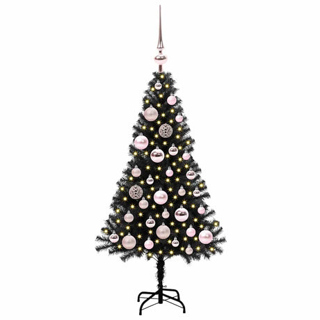 Vidaxl kerstboom met 150 led met standaard zwart 120 cm pvc
