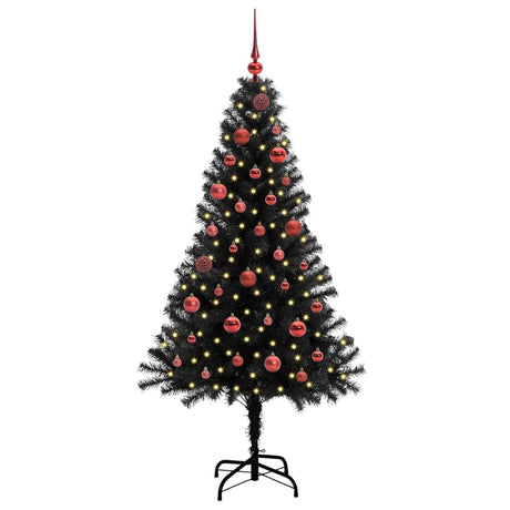 Vidaxl kerstboom met 150 led met standaard zwart 150 cm pvc